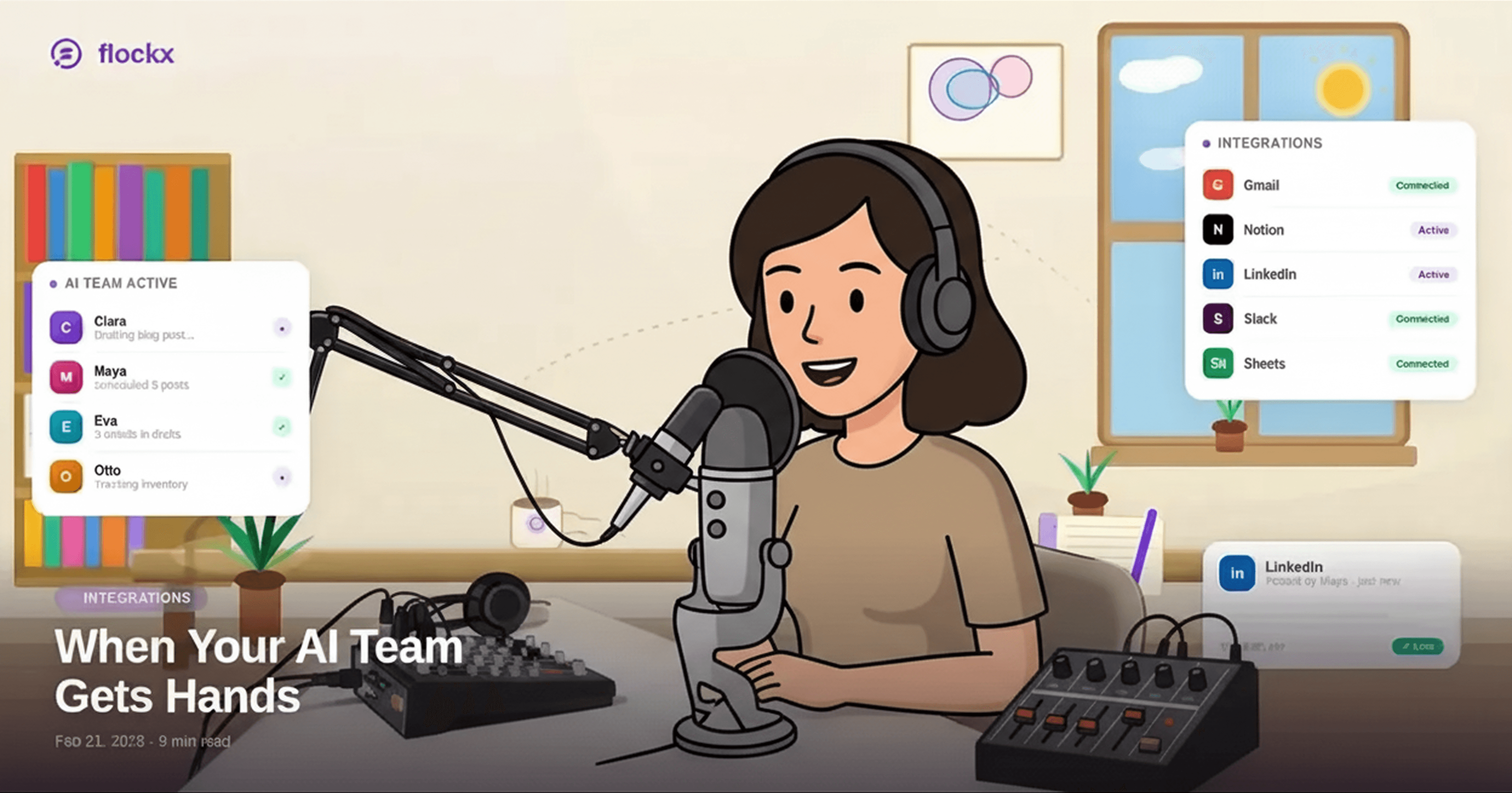 AI Team Integrations - Your AI team connected to Gmail, Notion, LinkedIn, Slack, and Sheets