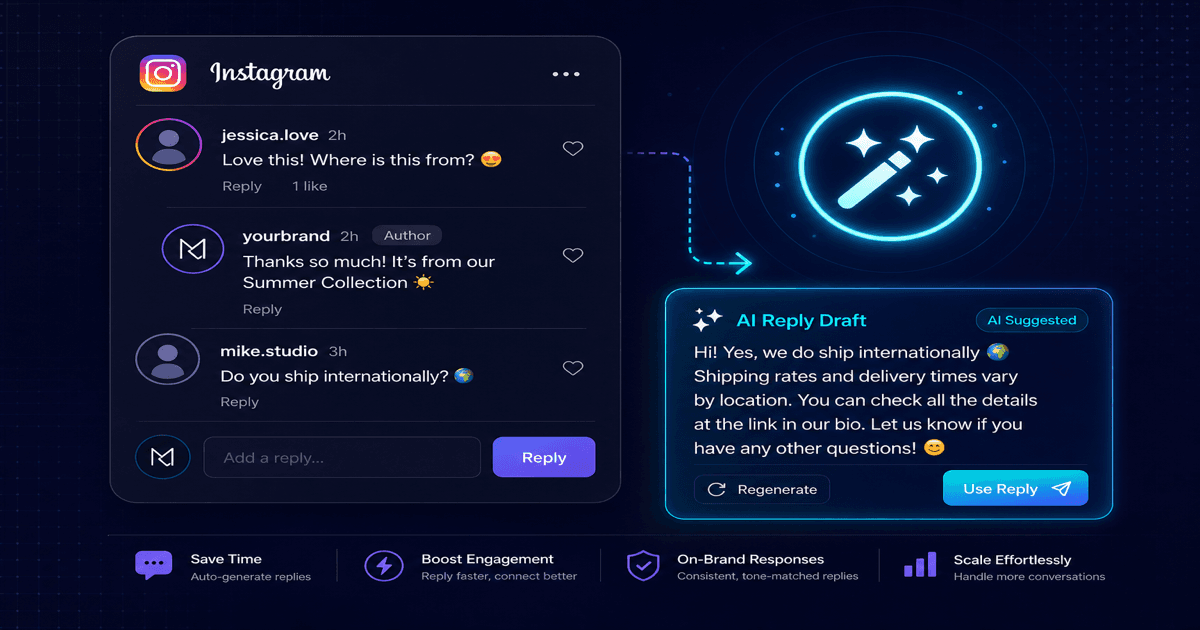 Flockx Engagement Reply Assistant: AI-drafted replies for Instagram comments and DMs