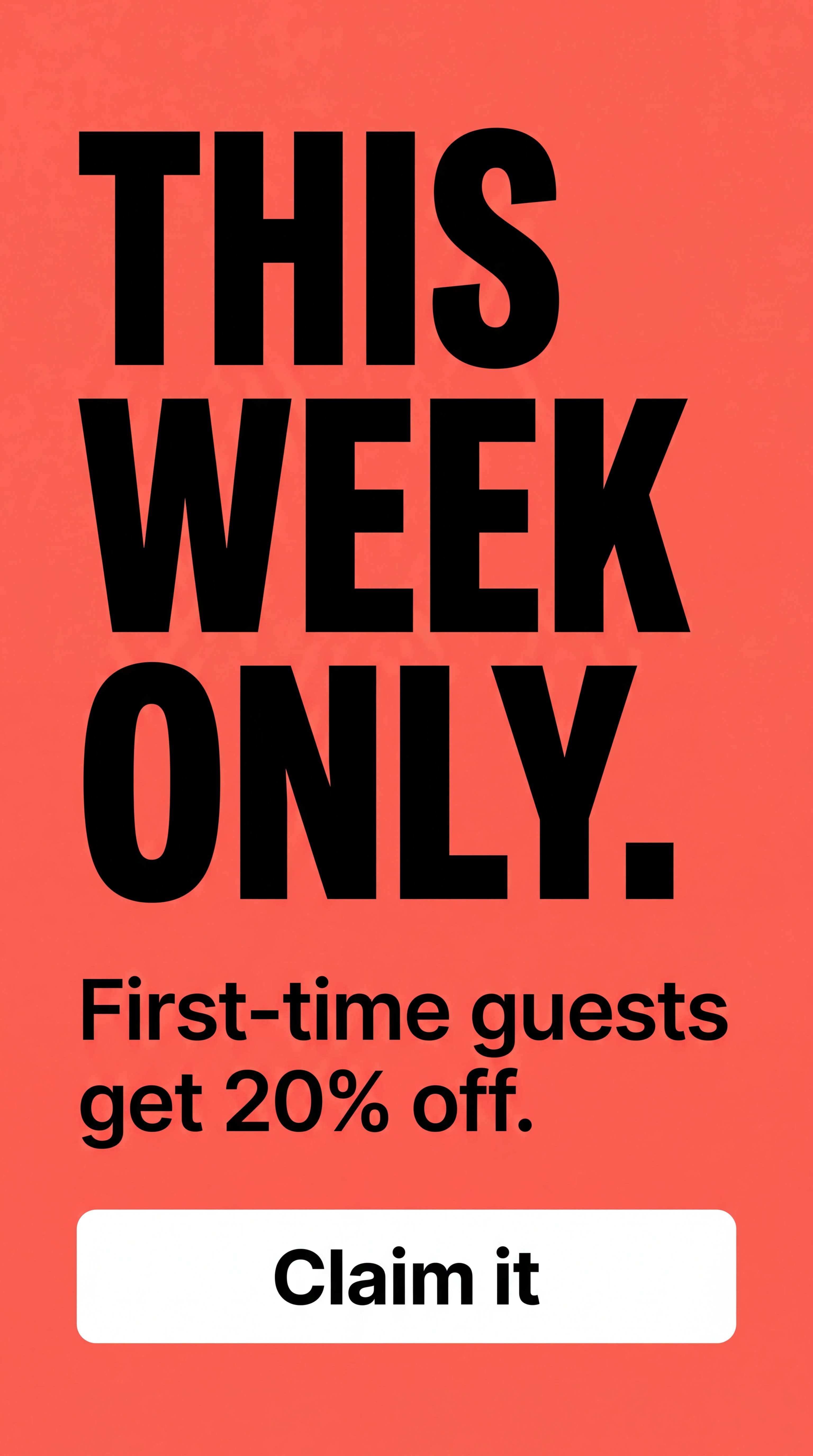 This week only · 20% off