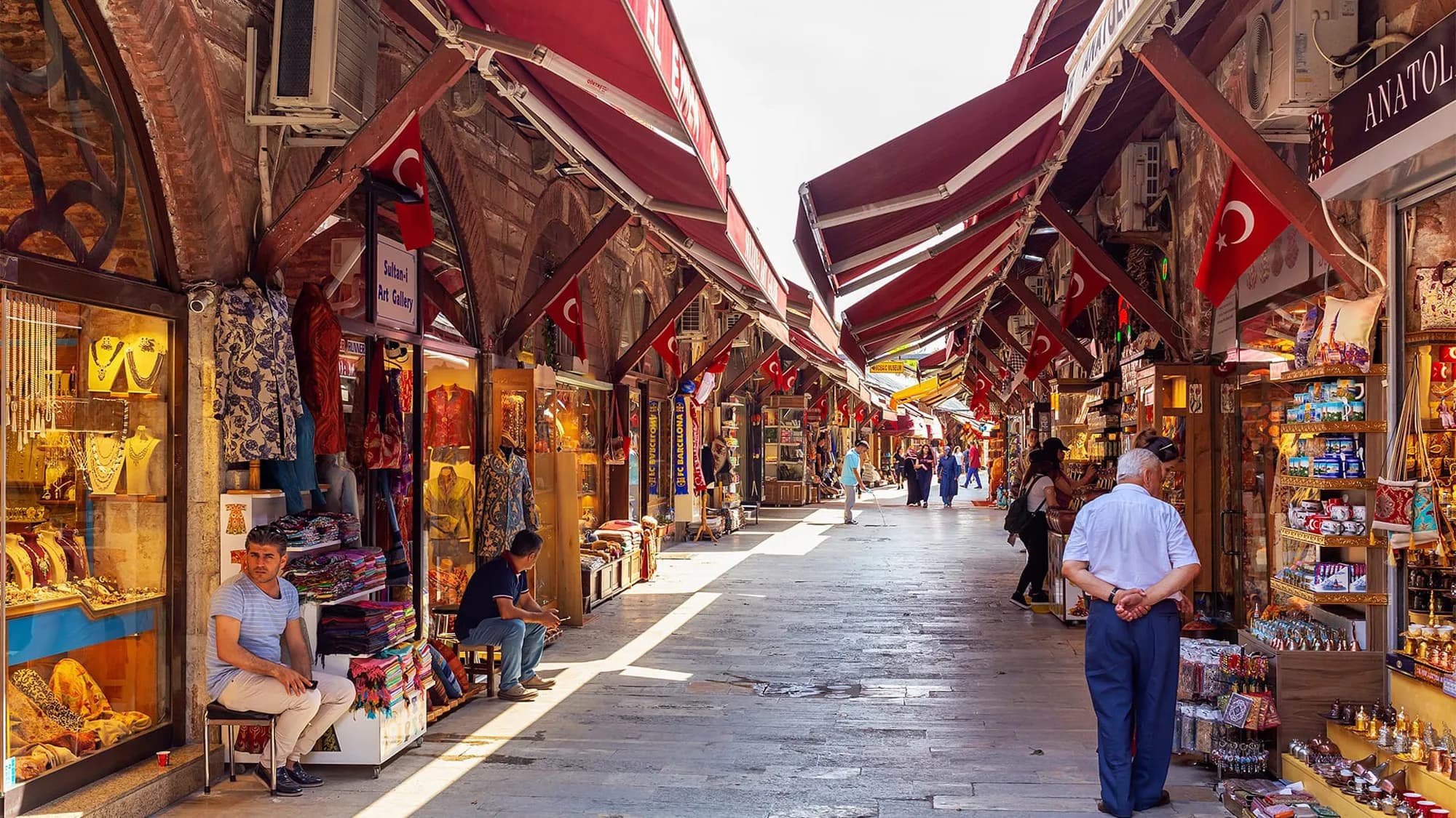The Arasta bazaar arcade in daylight