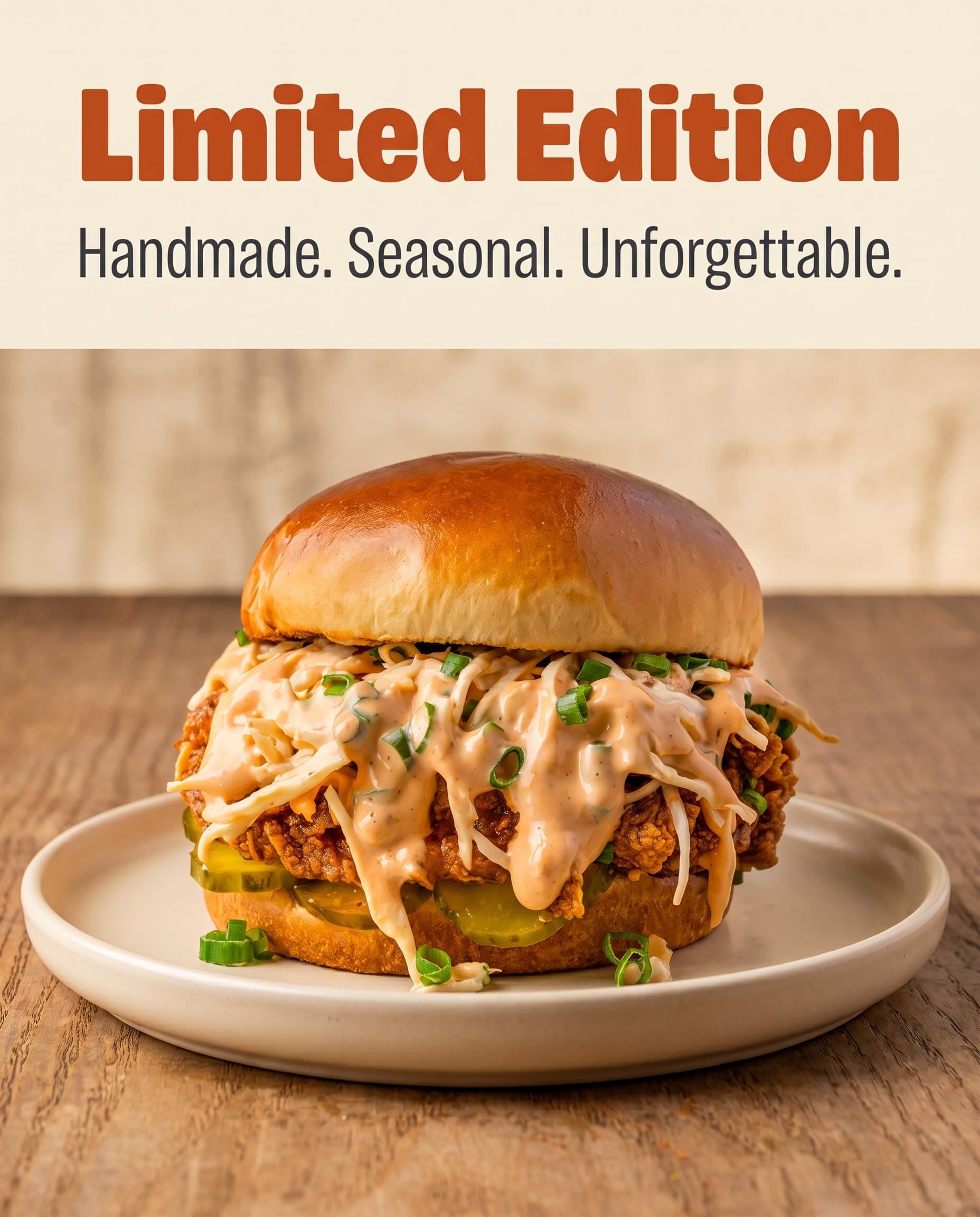 Vertical post with Limited Edition headline above the burger