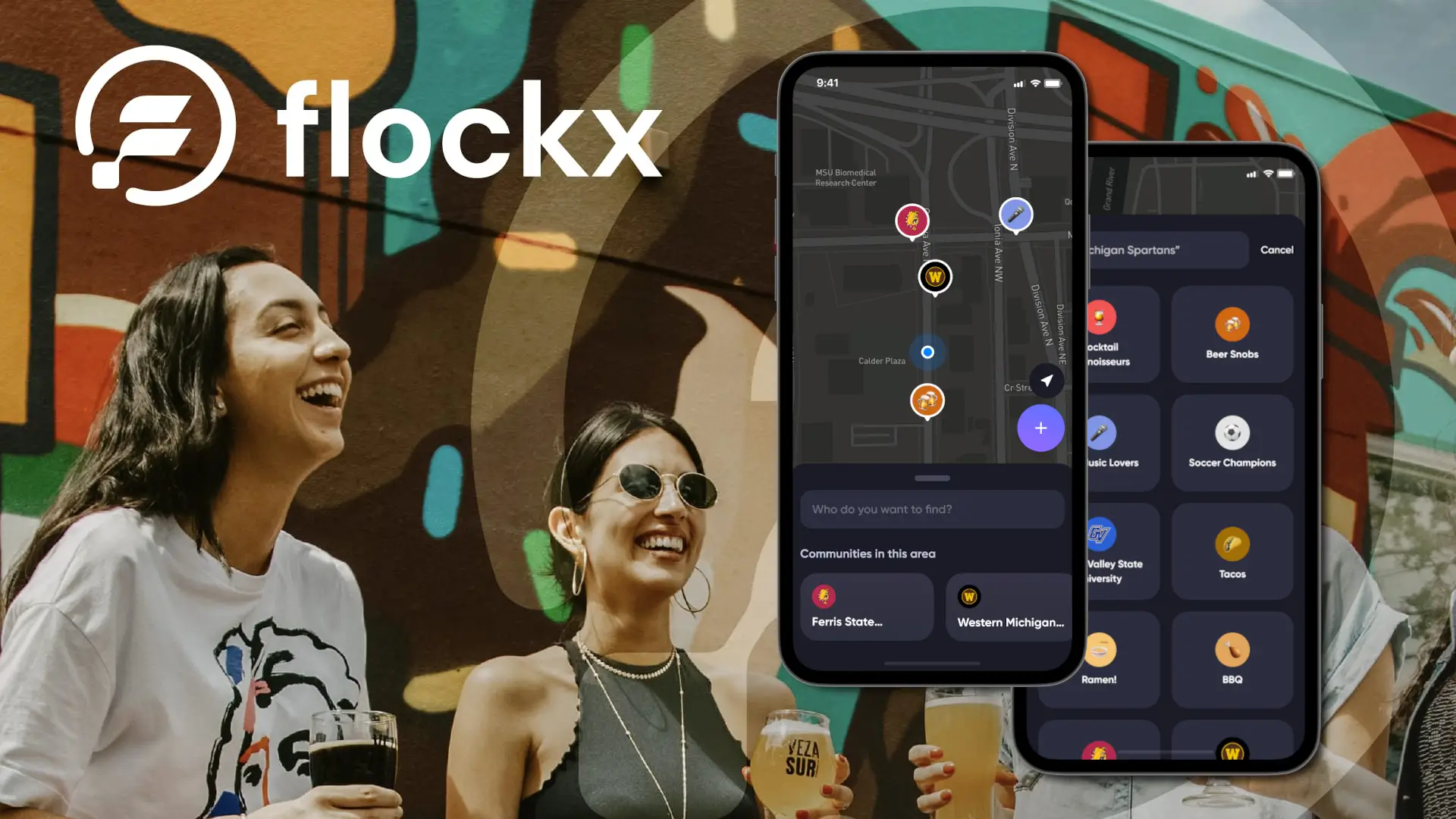 flockx mobile app with search functionality!
