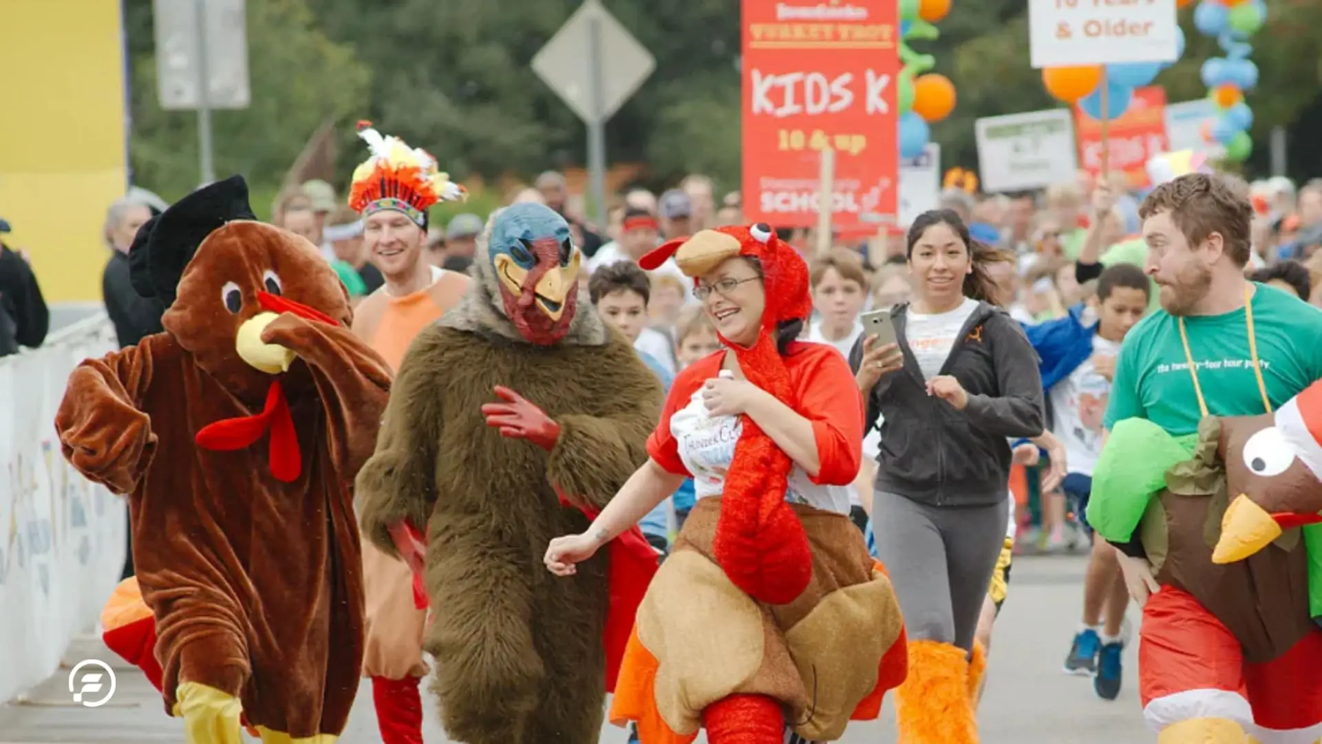 People participating in the Turkey Trot.