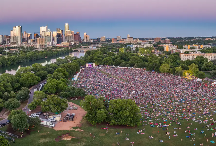 ACL music fetsival and Austin skyline