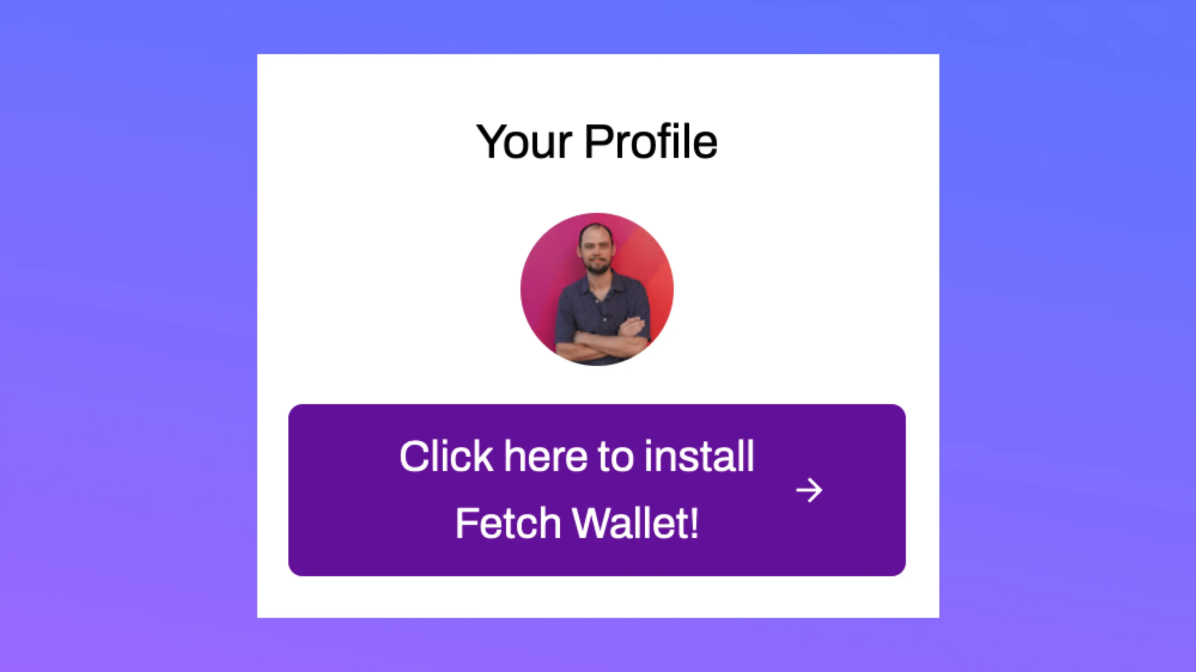 Click the button to install the fetch wallet